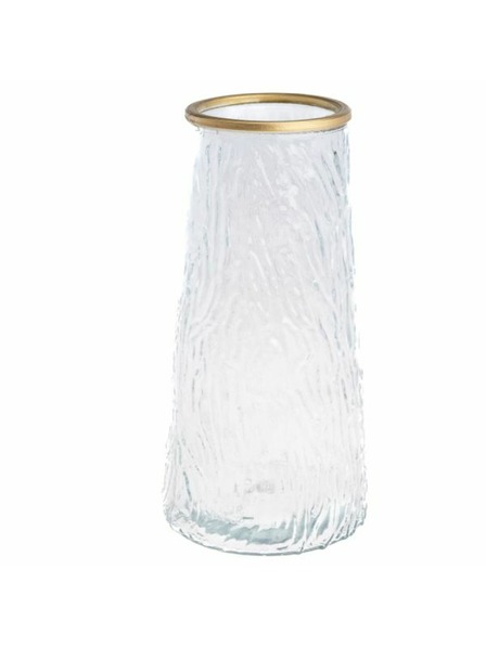 Casa de Engel Стъклена ваза със златен ръб, прозрачна, 0/12
