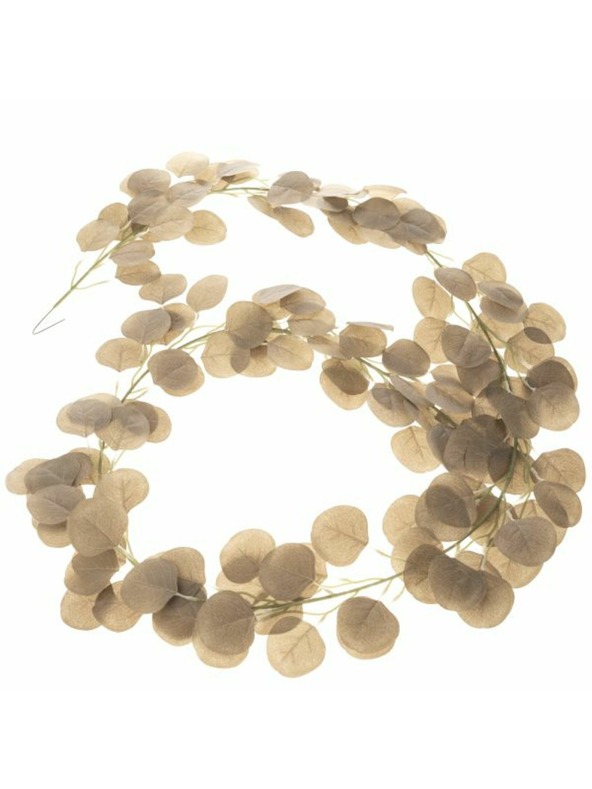 Casa de Engel Изкуствена гирлянда - евкалипт, бежова, 0/200