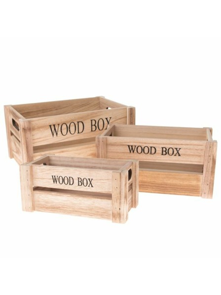 Casa de Engel Дървена щайга - комплект от 3 броя, 0/12