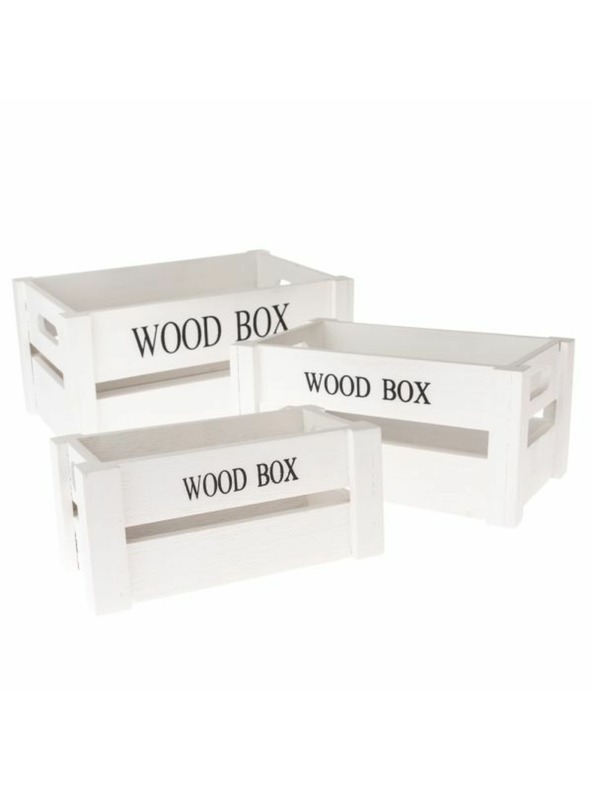 Casa de Engel Дървена щайга - комплект от 3 броя, 0/12