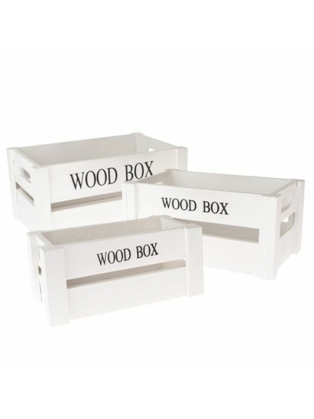 Casa de Engel Дървена щайга - комплект от 3 броя, 0/12