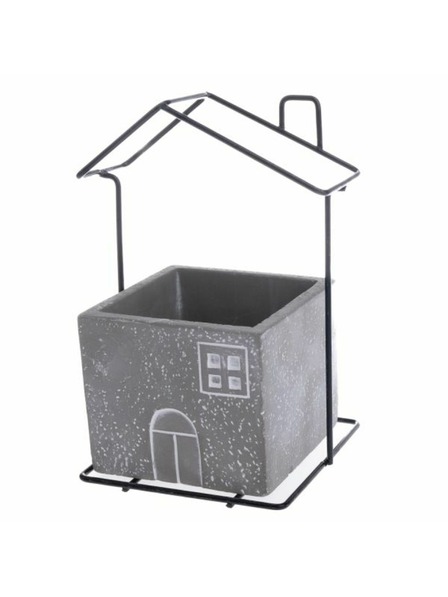 Casa de Engel Бетонов калъф за саксия с метален домик, 0/6