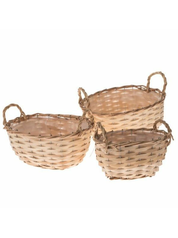 Casa de Engel Дървена саксия с PVC - комплект от 3, /8