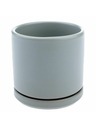 Casa de Engel Керамична саксия с подложка, сива, 0/24