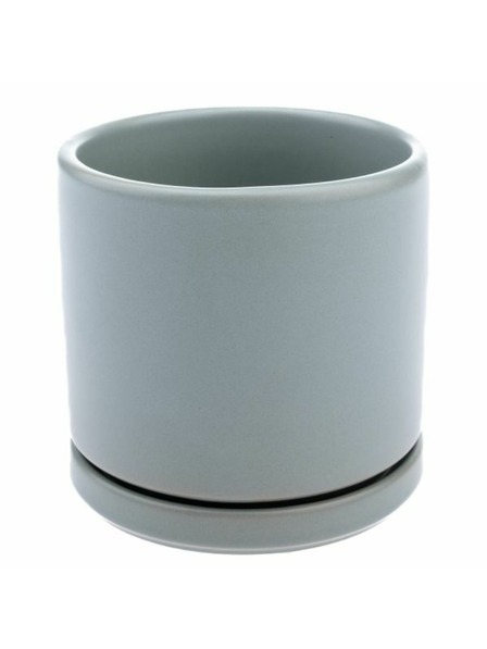 Casa de Engel Керамична саксия с подложка, сива, 0/24