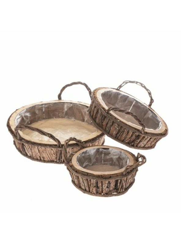 Casa de Engel Дървена саксия с PVC - комплект от 3 броя, 0/6