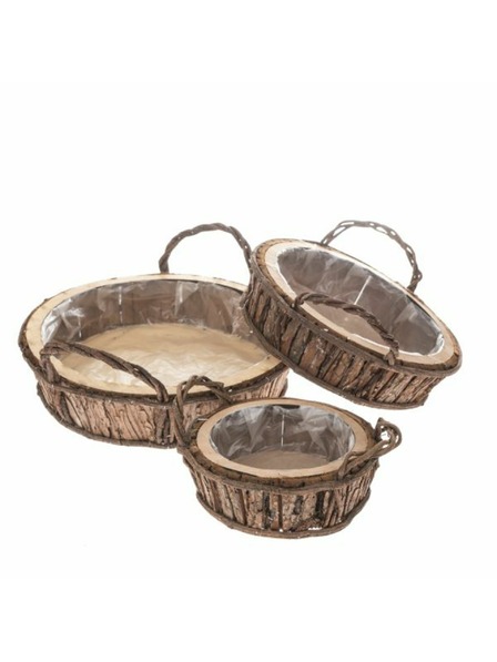 Casa de Engel Дървена саксия с PVC - комплект от 3 броя, 0/6