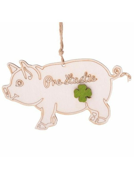Casa de Engel Дървена висяща свинка с надпис (SK), 0/200