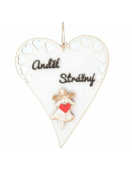 Casa de Engel Дървено висящо сърце с надпис (CZ), 0/50