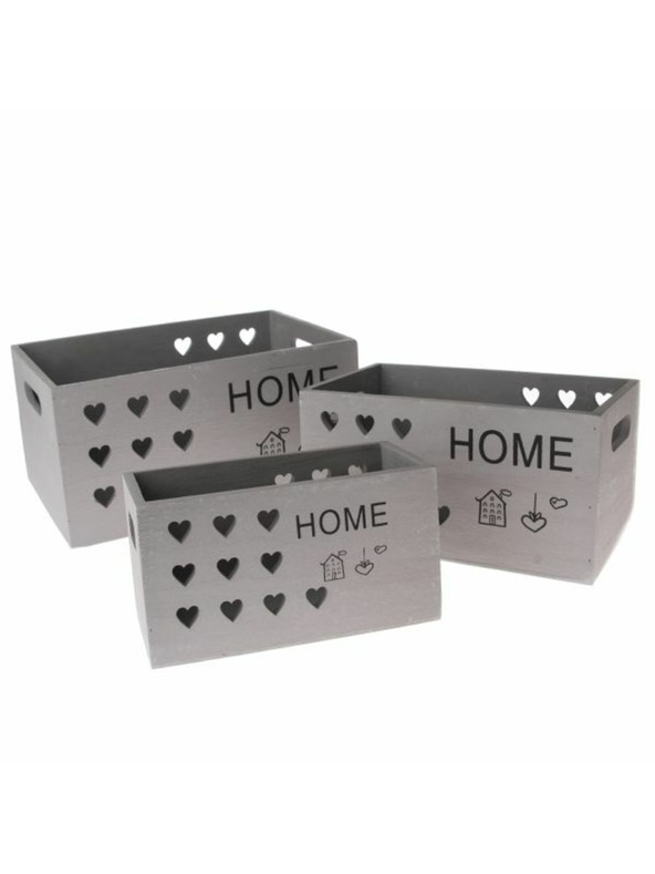 Casa de Engel Дървена щайга - комплект от 3 броя, 0/8