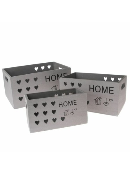 Casa de Engel Дървена щайга - комплект от 3 броя, 0/8