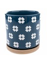 Casa de Engel Керамична саксия с чиния, синя, 0/12