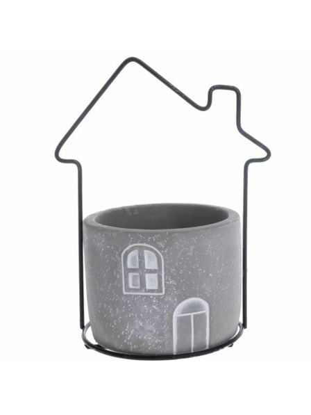 Casa de Engel Бетонов калъф за саксия с метален домик, 0/6