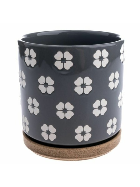 Casa de Engel Керамичен саксия с купа, сив, 0/12