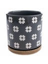 Casa de Engel Керамичен саксия с купа, сив, 0/12
