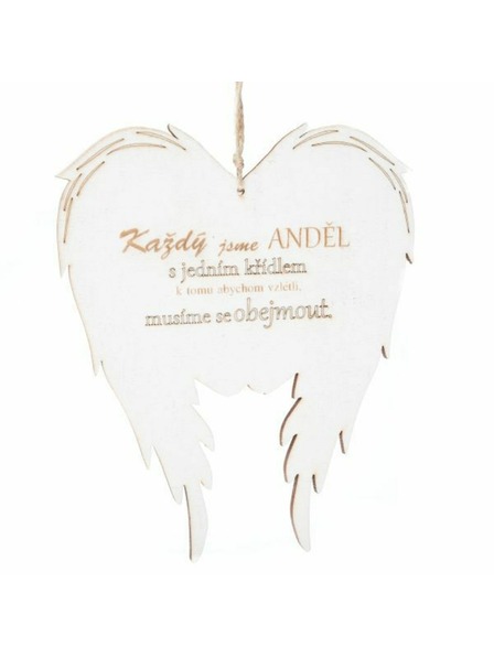 Casa de Engel Дървени висящи крила с надпис (CZ), 0/20