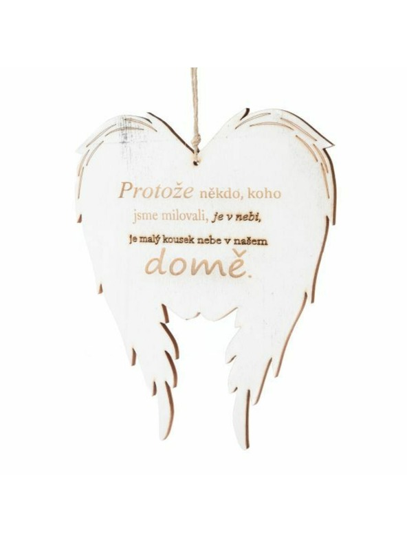 Casa de Engel Дървени висящи крила с надпис (CZ), 0/50