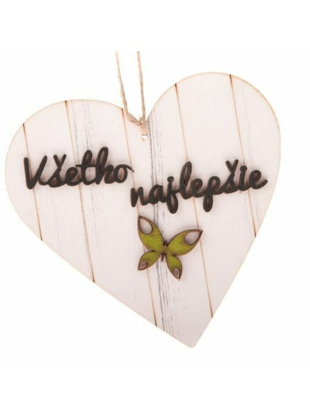 Casa de Engel Дървено висящо сърце с надпис (SK), 0/100