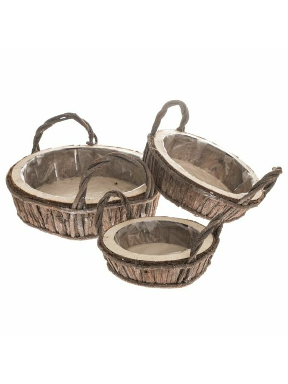 Casa de Engel Дървена саксия с PVC - комплект от 3 броя, 0/6