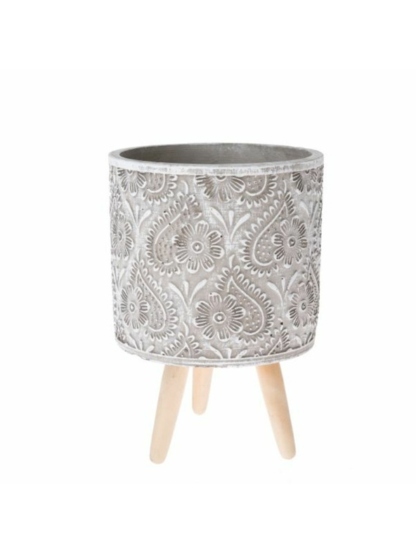 Casa de Engel Бетонов кашпо калъф с крачета, 0/12