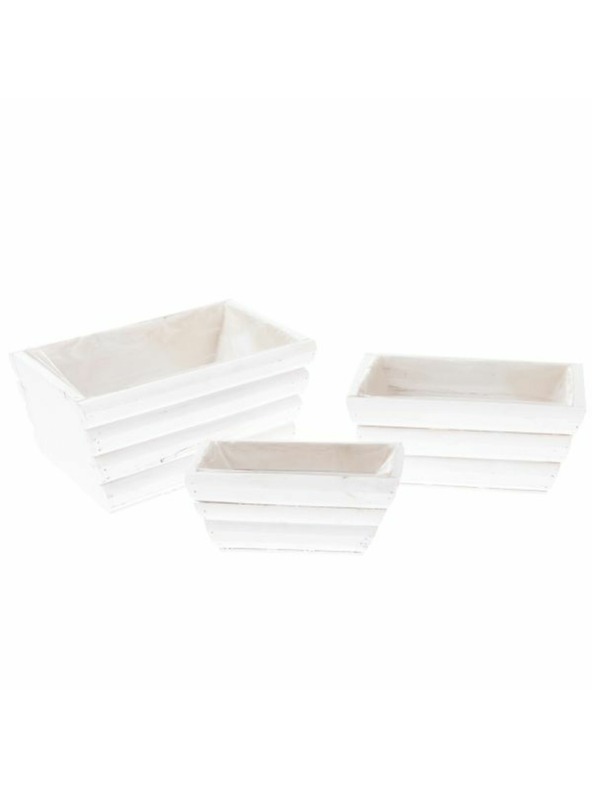 Casa de Engel Дървен капак за саксия с PVC - комплект от 3, 0/24