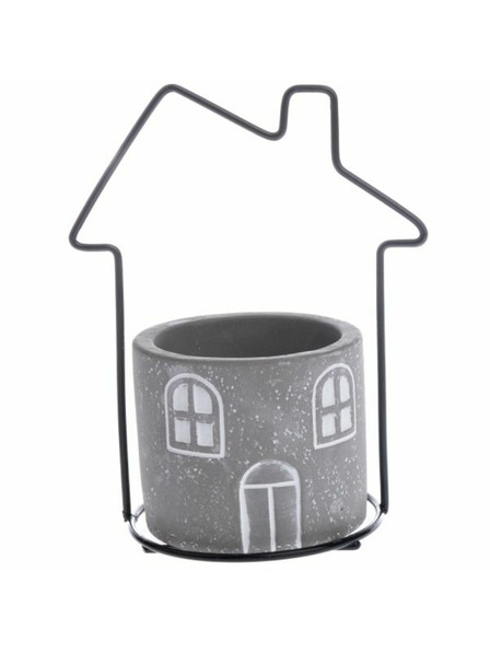 Casa de Engel Бетонов кашпон с метална къщичка, 0/24