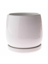 Casa de Engel Керамичен саксиер с подложка, бял, 0/12