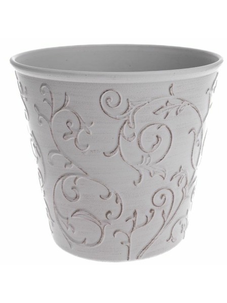Casa de Engel Кашпо калъф - Еко пластмаса, бял флорален, 0/48