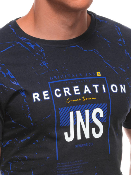 Edoti Мъжка тениска с принт 1982S - тъмносиня OTHER