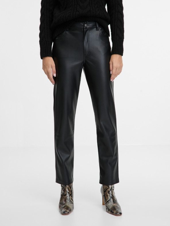 Orsay Кафяв дамски панталон от изкуствена кожа ORSAY