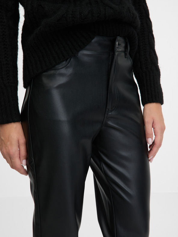 Orsay Кафяв дамски панталон от изкуствена кожа ORSAY