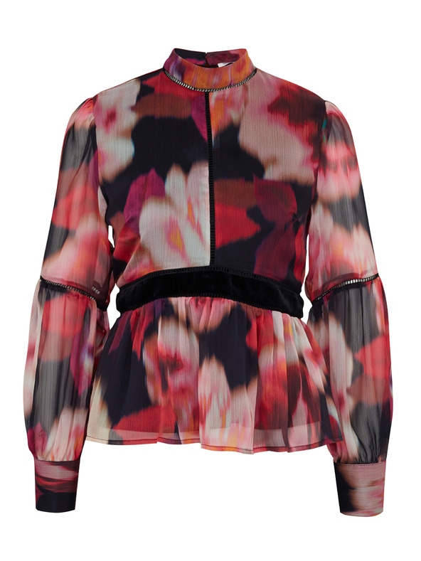 Orsay Червена с мотиви дамска блуза ORSAY