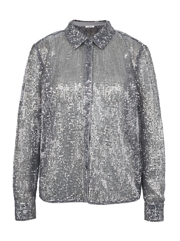 Orsay Сребърна блуза с яка ORSAY