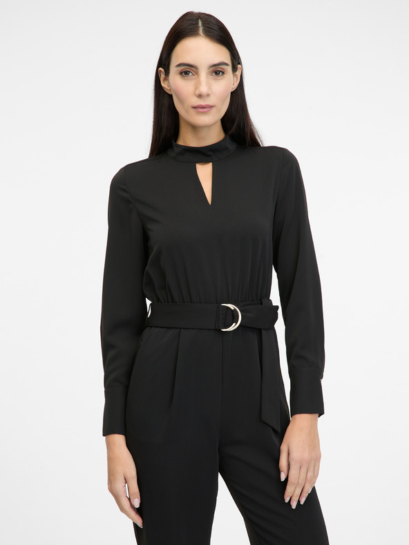 Orsay Черен дамски гащеризон с дълъг ръкав ORSAY