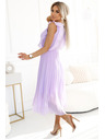 numoco 315-7 EMILY Плисирана рокля с волани и деколте - лилаво