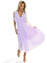 numoco 315-7 EMILY Плисирана рокля с волани и деколте - лилаво