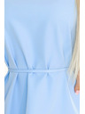 numoco 296-12 VICTORIA Трапецовидна рокля без ръкави с колан - класика с модерен щрих - светлосиня