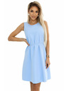 numoco 296-12 VICTORIA Трапецовидна рокля без ръкави с колан - класика с модерен щрих - светлосиня