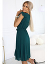 numoco 374-8 POLINA Плисирана рокля с деколте и волани - зелена
