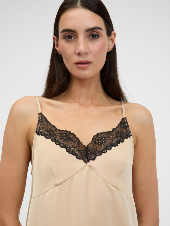 Orsay Světle hnědé dámské midi šaty ORSAY