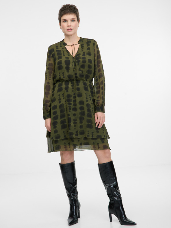 Orsay Зелена дамска рокля с дължина до коляното ORSAY