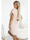 numoco 240-5 ROXI рокля с асиметрична пола и колан - бежова