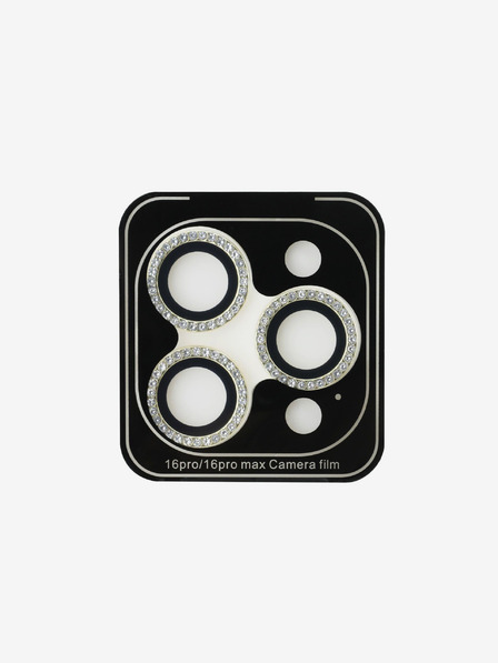 Guess Fixed Glliter Ochrana Čoček pro iPhone 16 Pro/16 Pro Max Gold Калъф за телефон