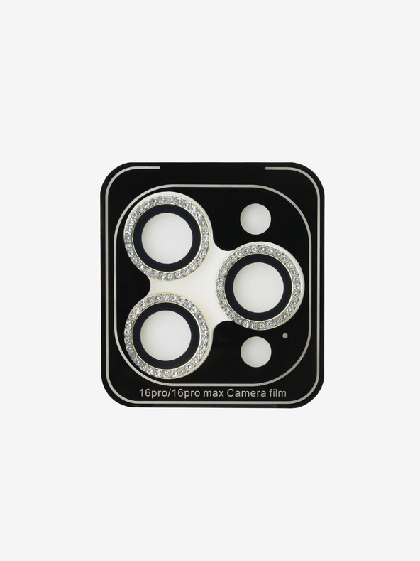 Guess Fixed Glliter Ochrana Čoček pro iPhone 16 Pro/16 Pro Max Gold Калъф за телефон