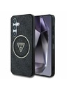 Guess IML 4G Glitter and Triangle Logo MagSafe Zadní Kryt pro Samsung Galaxy S25 Black Калъф за телефон