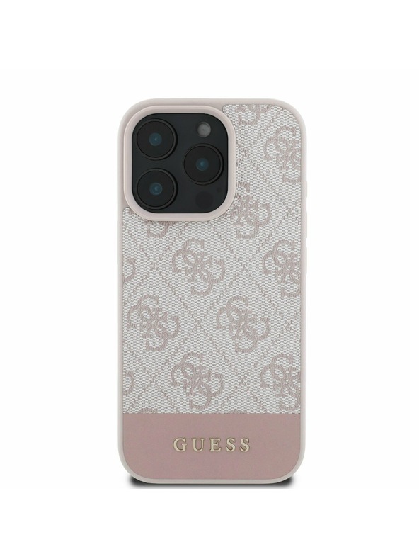Guess PU 4G Stripe Zadní Kryt pro iPhone 16 Pro Max Pink Калъф за телефон