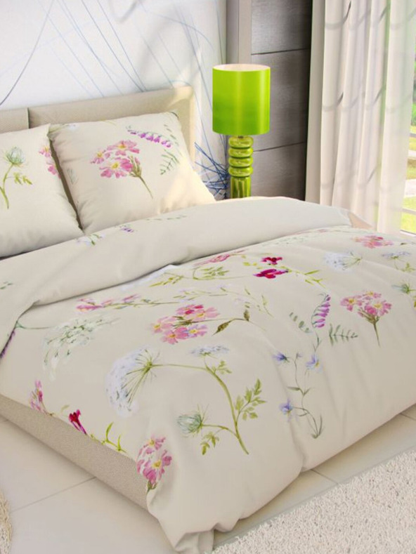 Kvalitex Класическо памучно спално бельо DELUX 140x200, 70x90cm BOTANICA крем