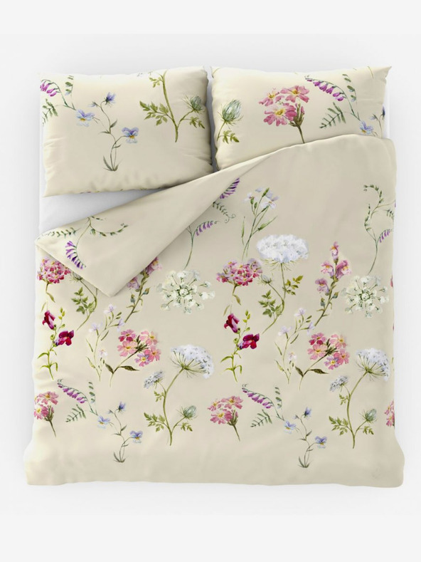 Kvalitex Класическо памучно спално бельо DELUX 140x200, 70x90cm BOTANICA крем