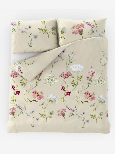 Kvalitex Класическо памучно спално бельо DELUX 140x200, 70x90cm BOTANICA крем