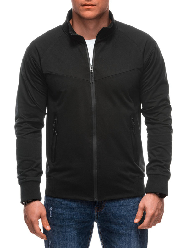 Edoti Мъжки суитшърт с цип B1709 - черен OTHER